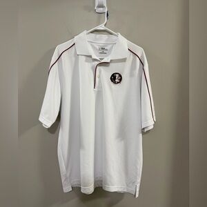 Men's Florida State Seminoles white polo shirt by PGA Tour. Size Large